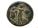 Coin - a `Jewish` coin of Domitian, showing Athena holding a trophy, shield and spear